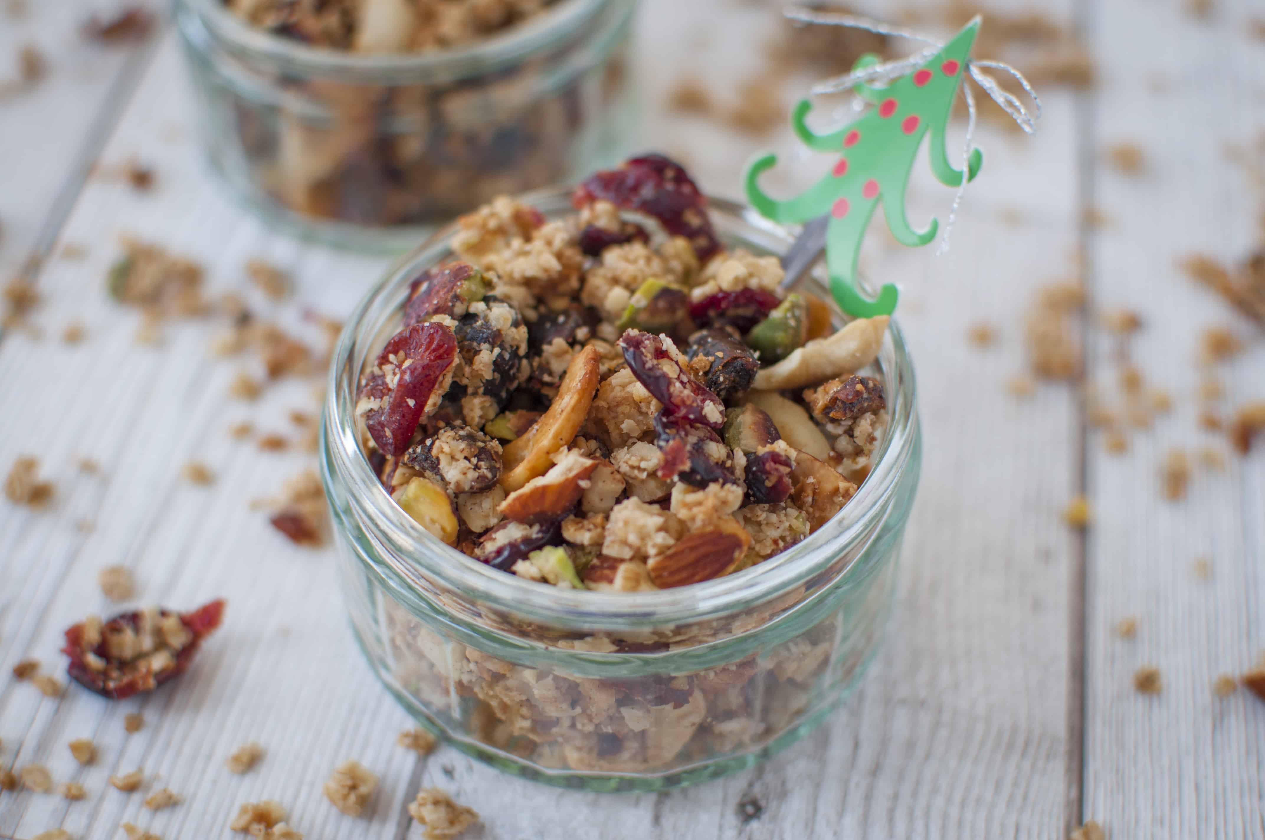 Healthy Christmas Granola: Festive Red, Green & White Recipe